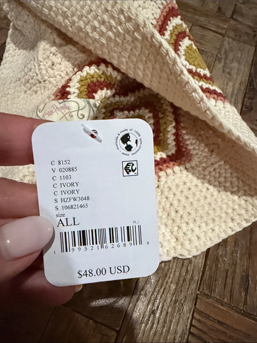 Free People Sofie Crochet Bucket Hat NWT